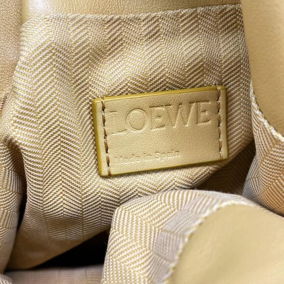 Auth LOEWE Flamenco Clutch Puffer - Light Brown Nappa Leather Clutch Bag